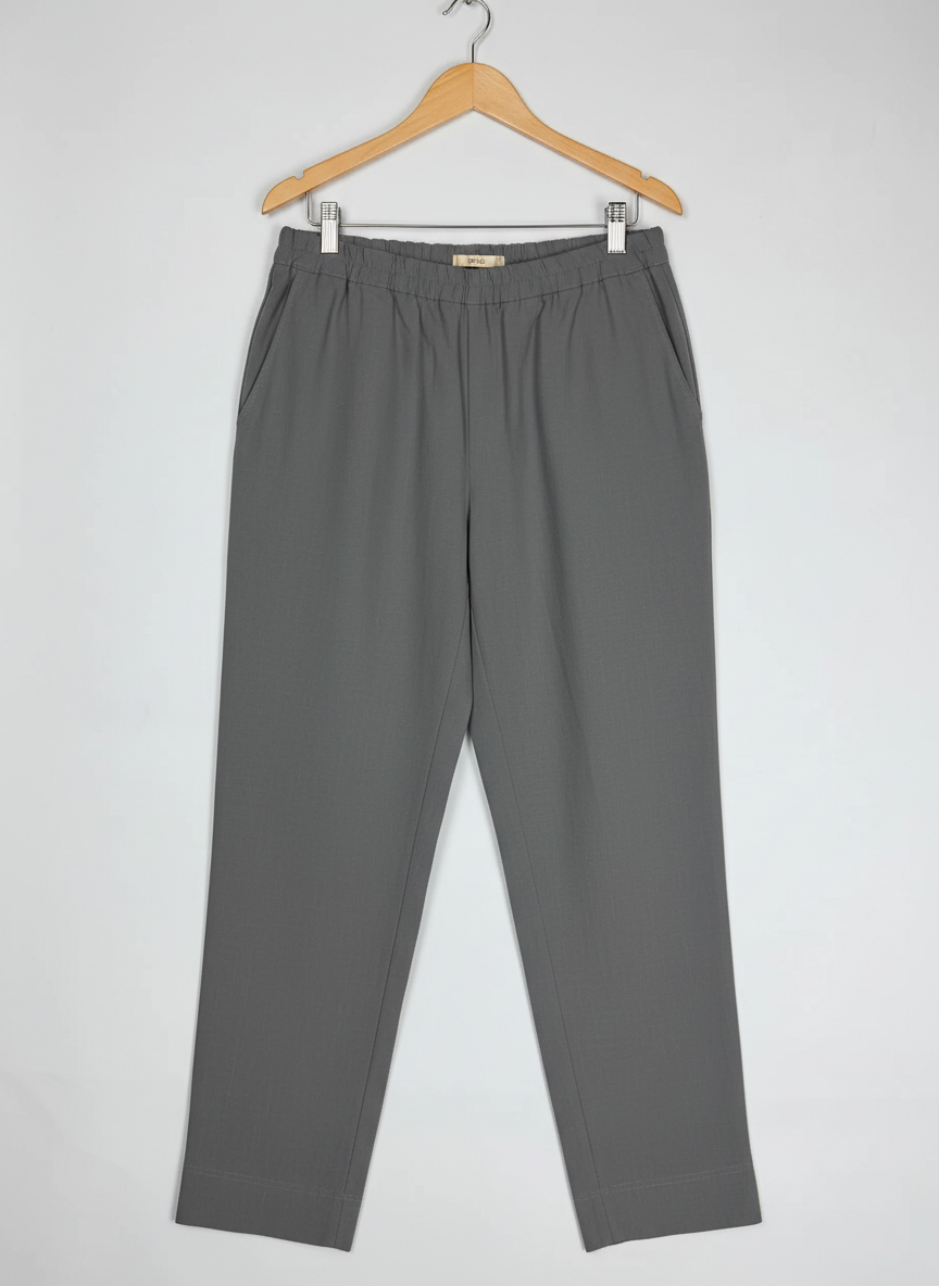 Shop Premium Womens Pants & Trousers by Victoria Lyra | Preloved Branded Clothes | Grey Polyester | Women | OTS Thrift Store Lahore Pakistan