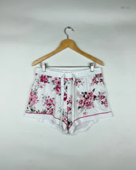 Secondhand Branded Womens Shorts by LOVE TO LOUNGE, White Polyester fabric, Premium condition, for Women - Online Thrift Shop Islamabad Pakistan