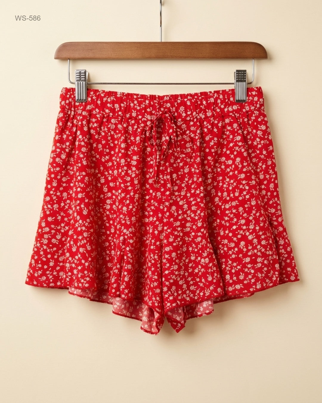 Secondhand Branded Womens Shorts by Shein, Red Polyester fabric, Premium condition, for Womens - Online Thrift Shop Islamabad Pakistan
