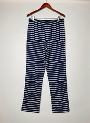 Secondhand Branded Womens Summer Trousers by F&F, WHITE & NAVY BLUE Polyester fabric, Premium condition, for Womens - Online Thrift Shop Islamabad Pakistan