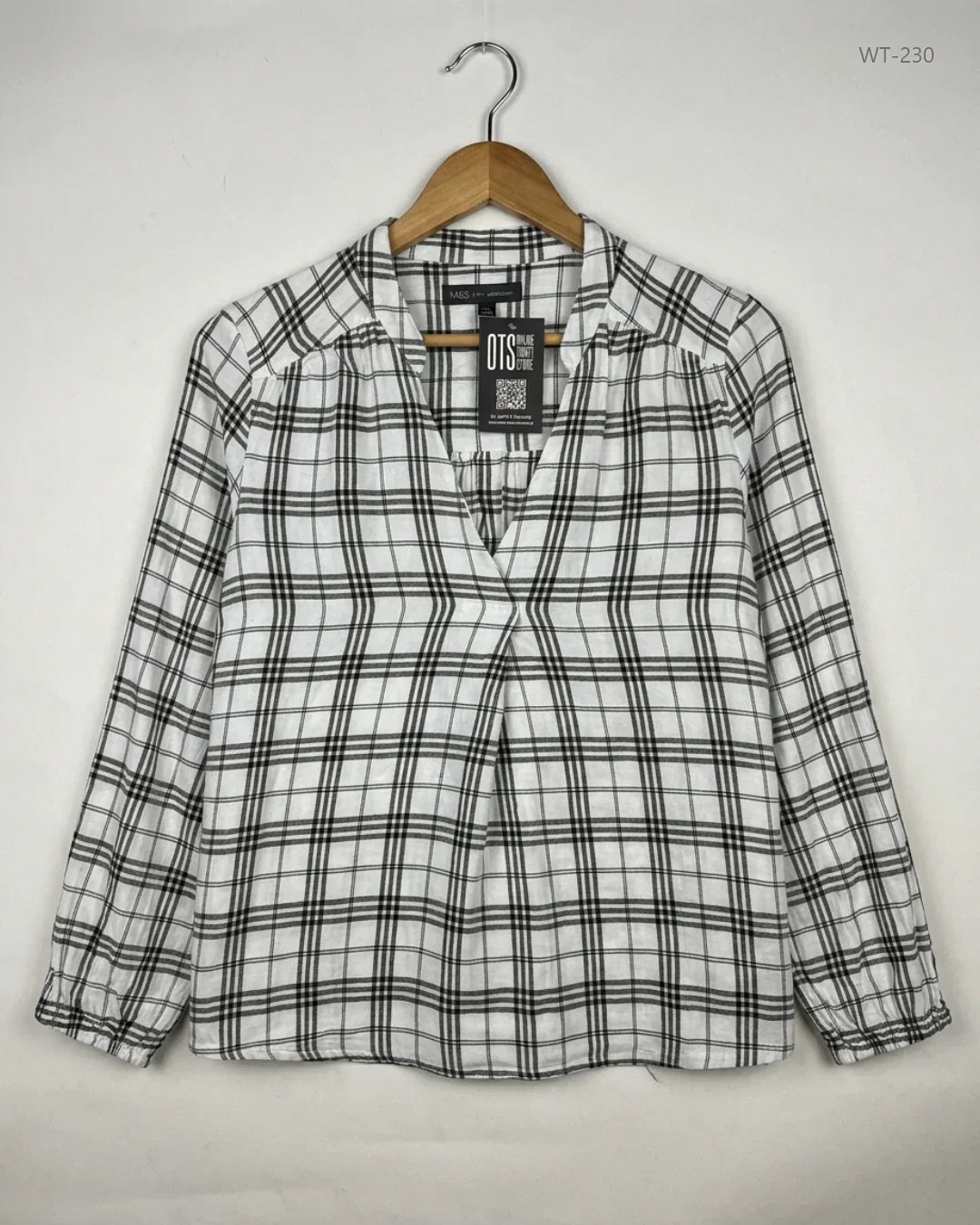 Womens Summer Tops | Marks & Spencer | Preloved Branded | Black & White Viscose | Premium | OTS Thrift Store Karachi Pakistan