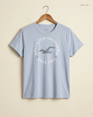 Preloved Premium Womens Tshirts by HOLLISTER, SkyBlue Cotton for Womens - OTS Thrift Shop Lahore Pakistan
