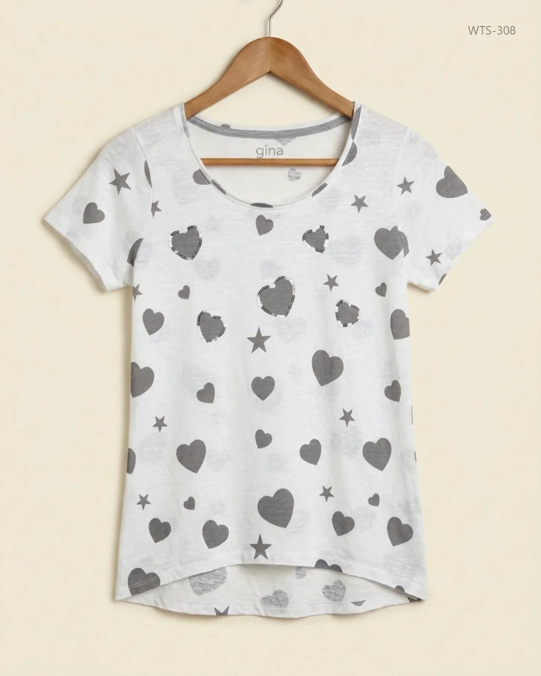 Secondhand Branded Womens Tshirts by gina, White Cotton fabric, Premium condition, for Womens - Online Thrift Shop Karachi Pakistan