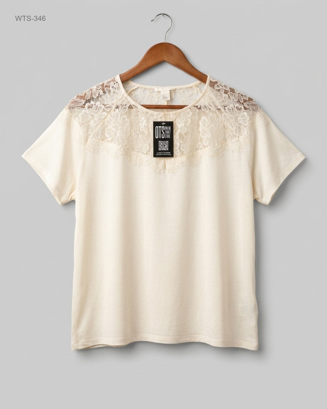 Shop Premium Womens Tshirts by H&M | Preloved Branded Clothes | OffWhite Viscose | Womens | OTS Thrift Store Lahore Pakistan