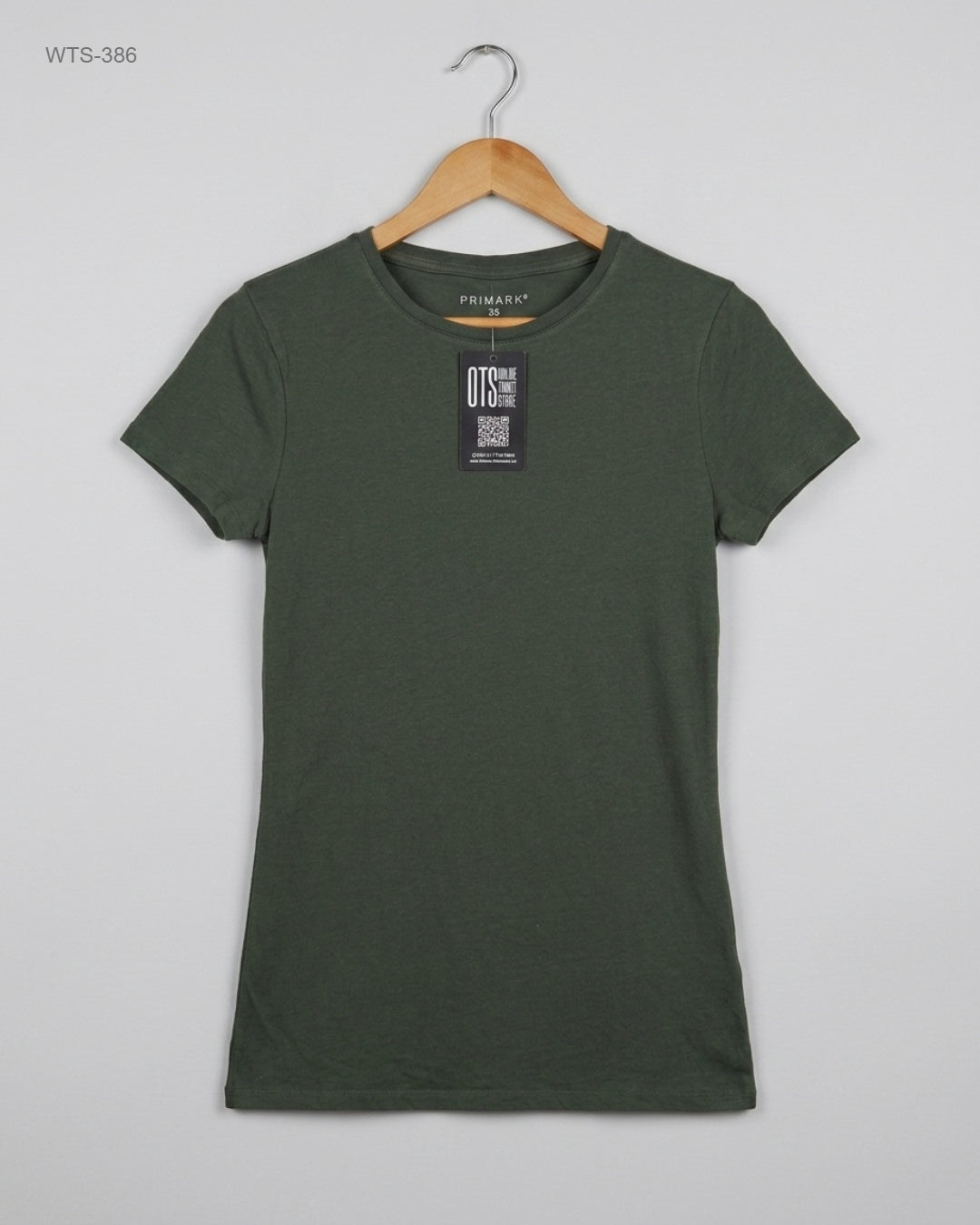 Womens Tshirts | Primark | Preloved Branded | OLIVE GREEN Cotton | Premium | OTS Thrift Store Islamabad Pakistan