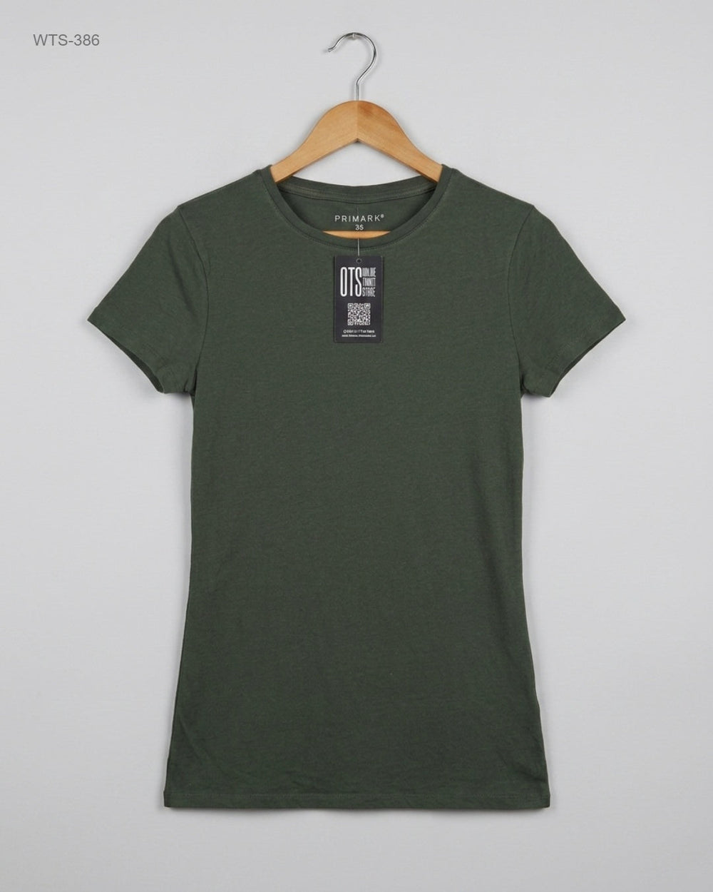 Womens Tshirts | Primark | Preloved Branded | OLIVE GREEN Cotton | Premium | OTS Thrift Store Islamabad Pakistan