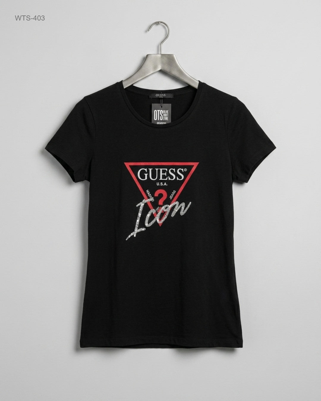 Premium Condition Womens Tshirts | Preloved GUESS | Black Cotton | Thrift Shop for Womens Karachi Pakistan | OTS