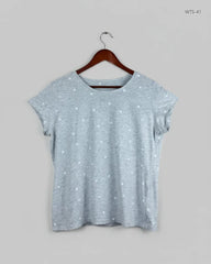 Secondhand Branded Womens Tshirts by Unknown, Grey Cotton fabric, Premium condition, for Women - Online Thrift Shop Peshawar Pakistan