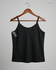 Shop Premium Womens Tank Top by Shein | Preloved Branded Clothes | Black Polyester | Womens | OTS Thrift Store Peshawar Pakistan