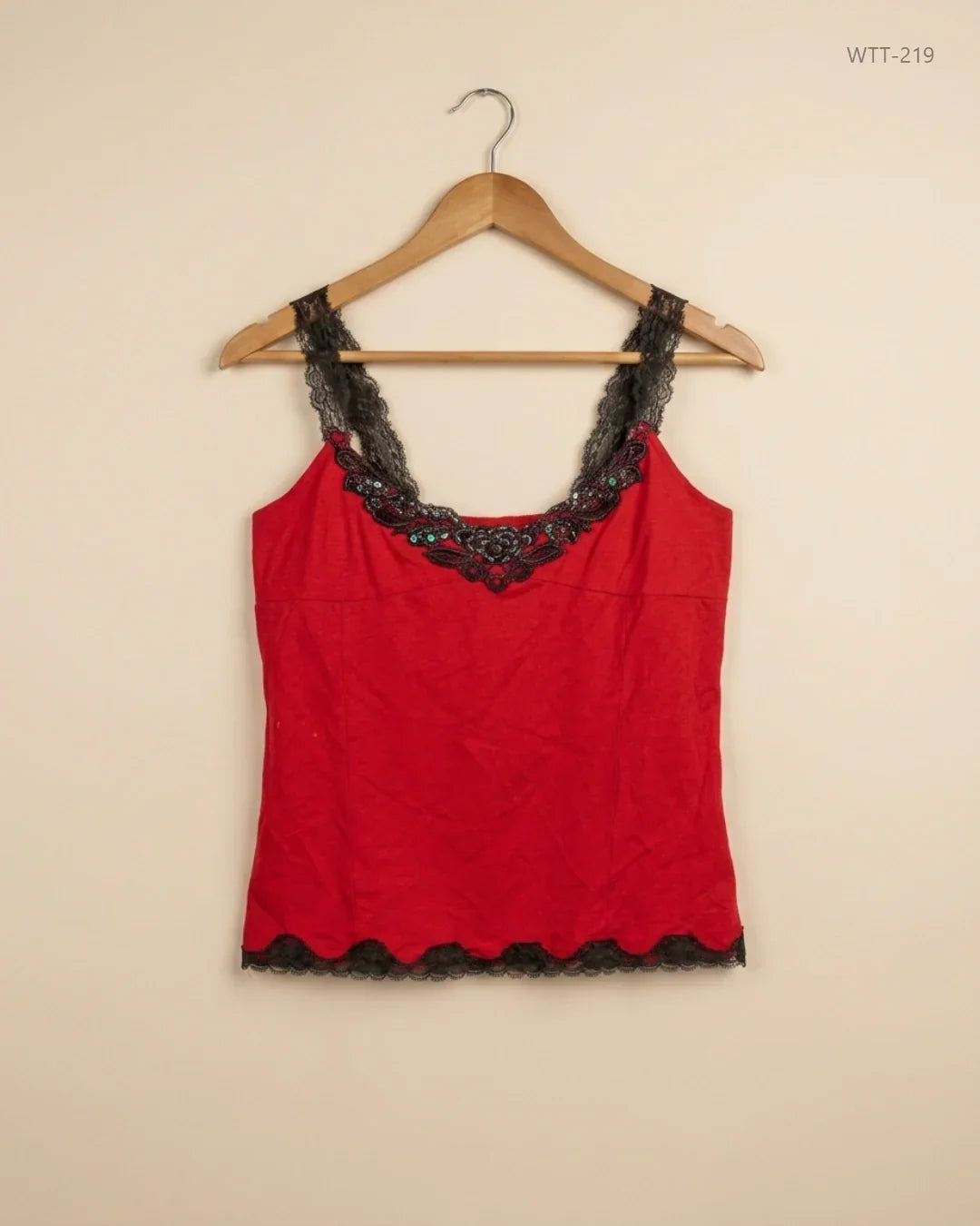 UK Imported secondhand Womens Tank Top - gaminerie brand, Red Cotton, Excellent condition, for Womens - Online Thrift Store Karachi Pakistan