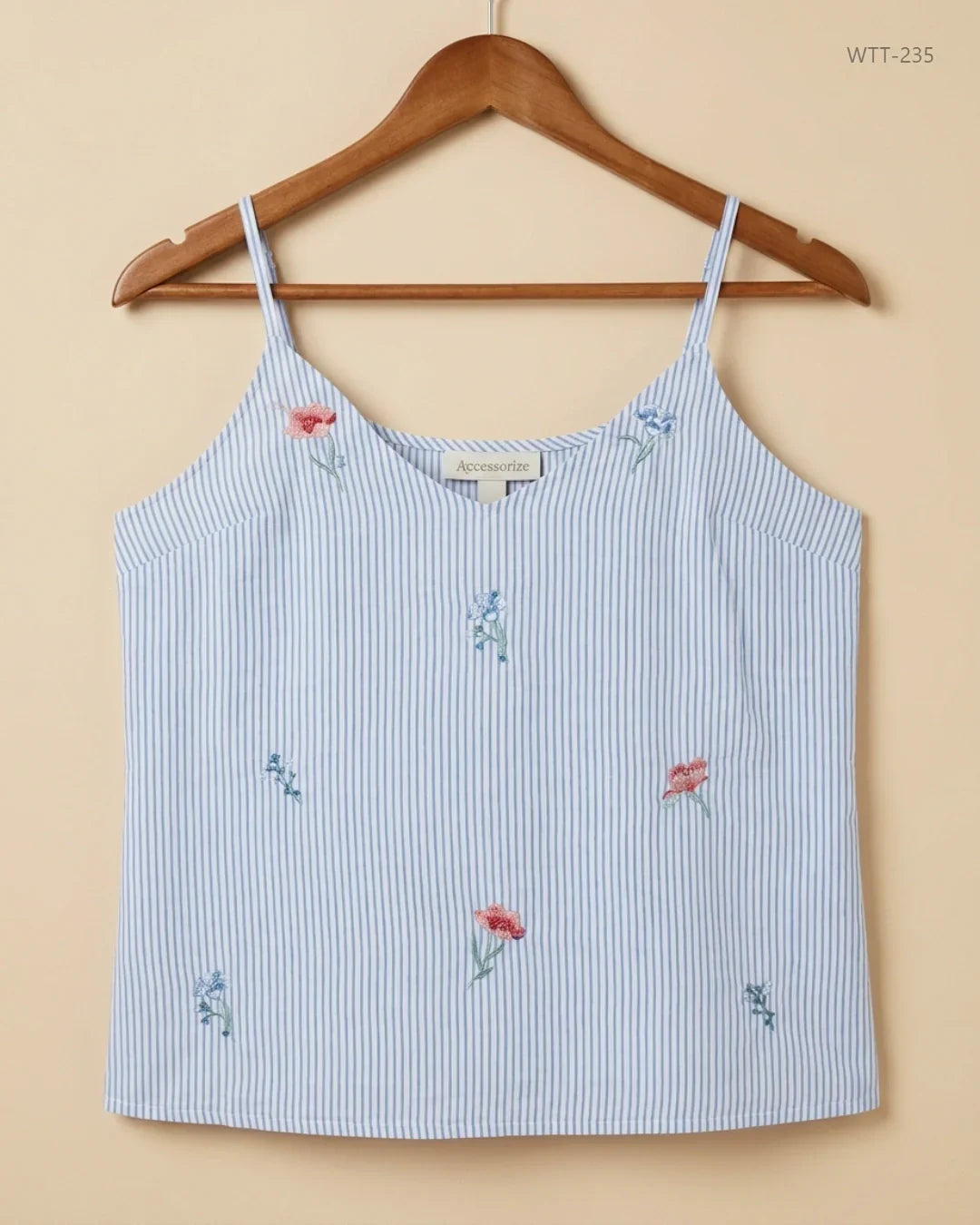 Womens Tank Top | Accessorize | Preloved Branded | SkyBlue Cotton | Premium | OTS Thrift Store Lahore Pakistan