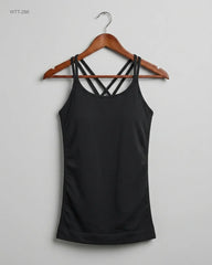 Secondhand Branded Womens Tank Top by SWEATY BETTY, Black Polyester fabric, Premium condition, for Womens - Online Thrift Shop Lahore Pakistan