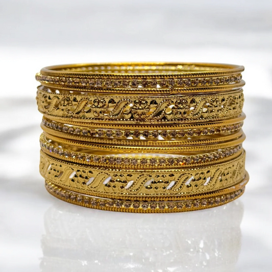 Vintage Gold-Plated Bangle Set