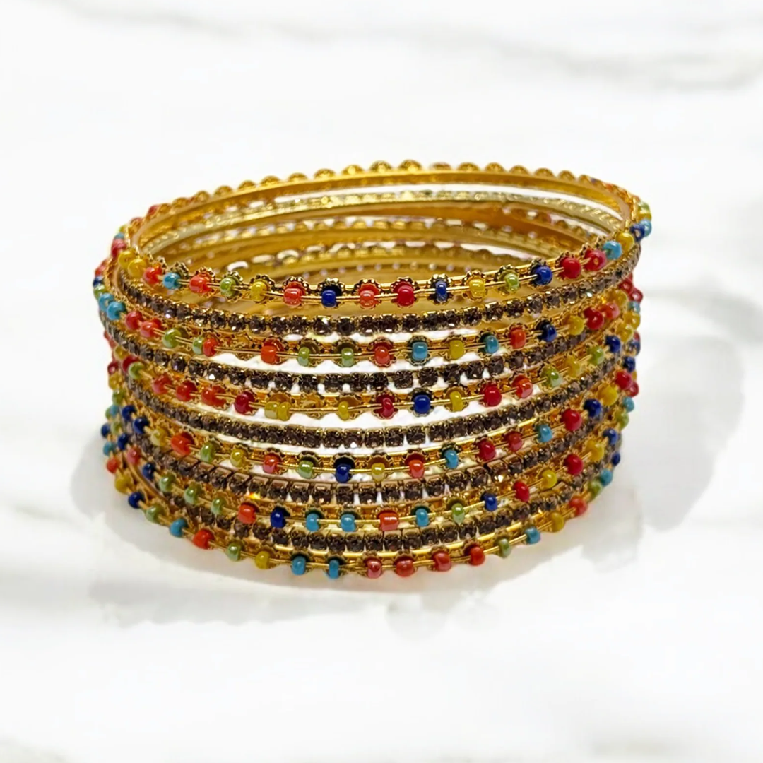 Multicolor Pearl Bangle Set