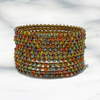 Multicolor Metal Pearl Bangle Set