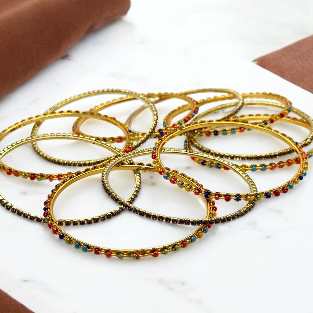 Multicolor Pearl Bangle Set