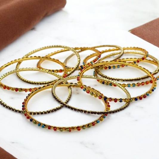 Multicolor Pearl Bangle Set