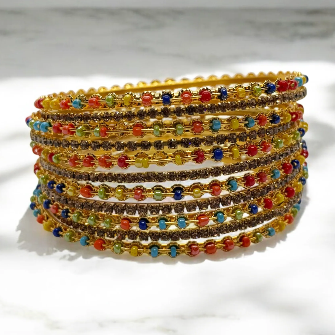 Multicolor Pearl Bangle Set