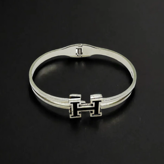 Silver H Bangle