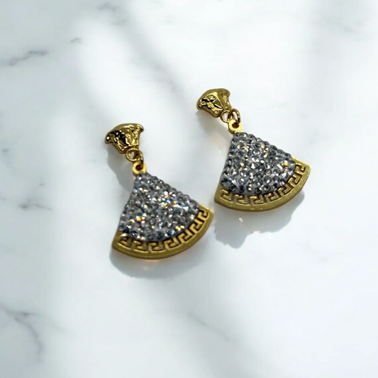 Pave Triangle Earrings
