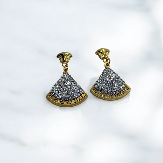Pave Triangle Earrings