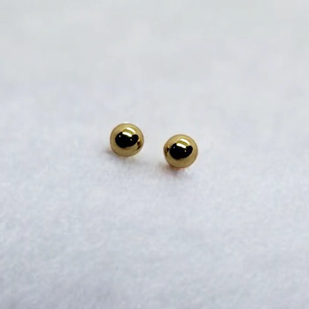 Mini Gold Ball Earrings