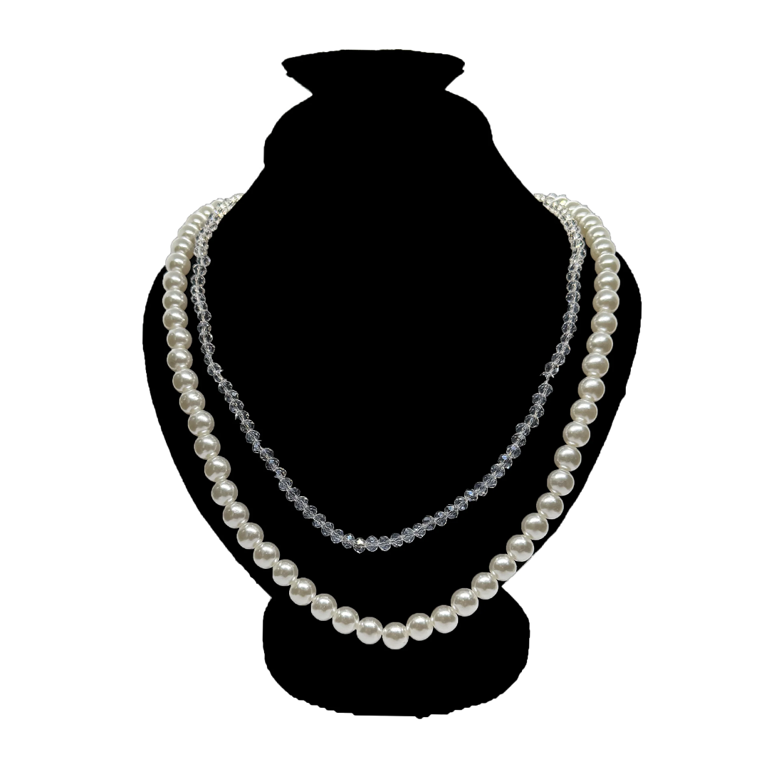 White Pearl Mala Necklace