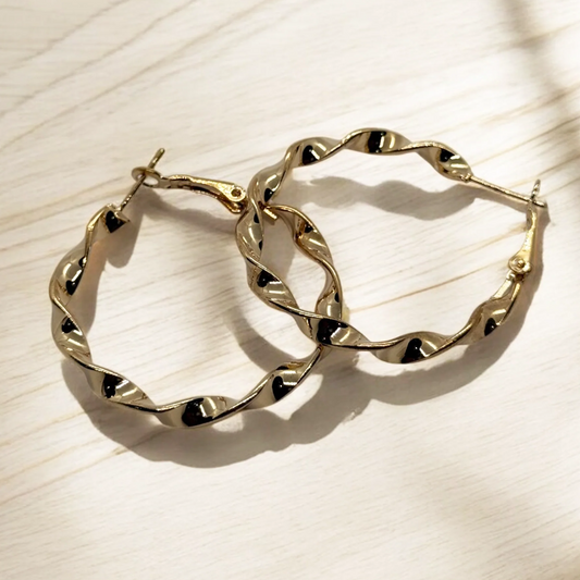 Twisted Big Hoop Earrings