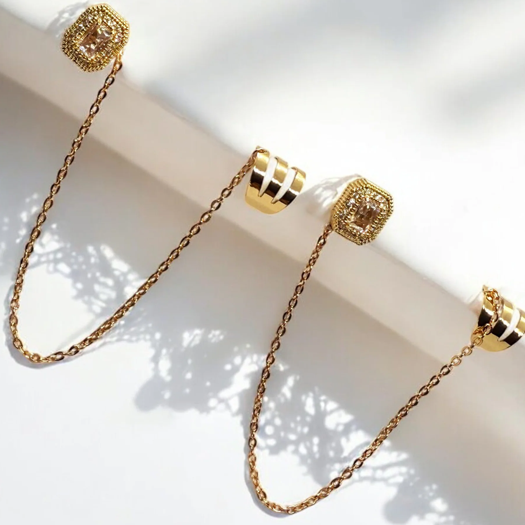 On Cuff Chain Earrings