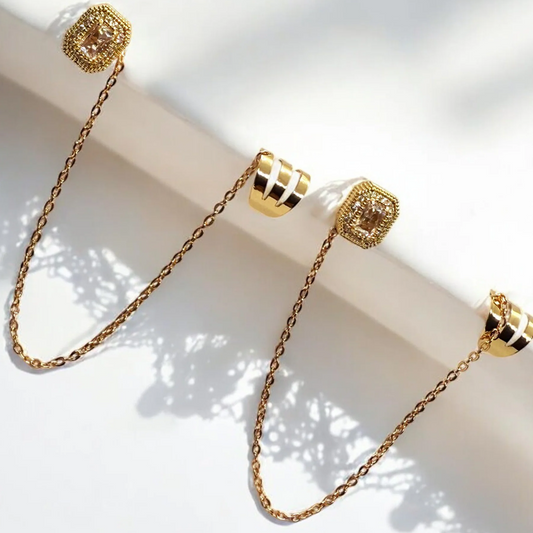 On Cuff Chain Earrings