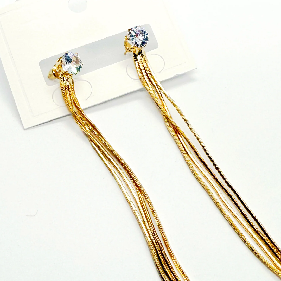 Elegant Gold Chain Earrings