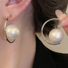 Vintage Pearl Hoop Earrings