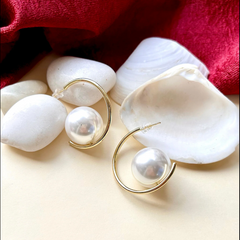Vintage Pearl Hoop Earrings