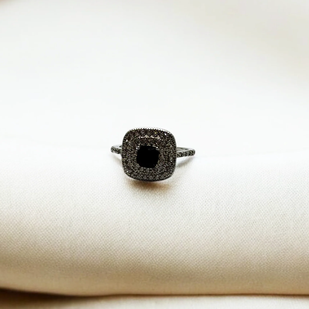 Bold Black Square Ring