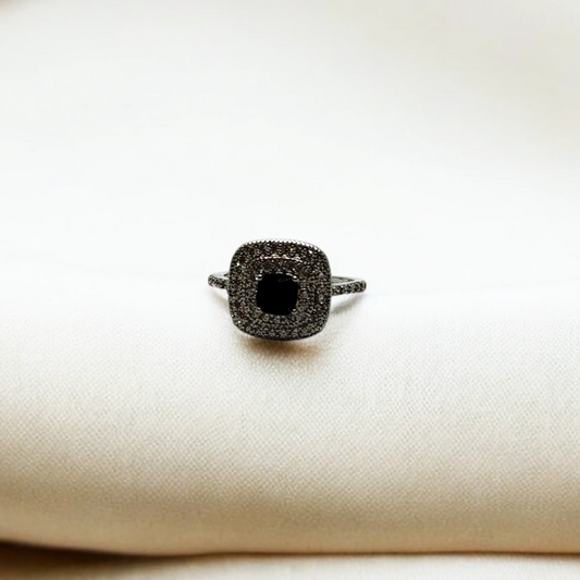 Bold Black Square Ring