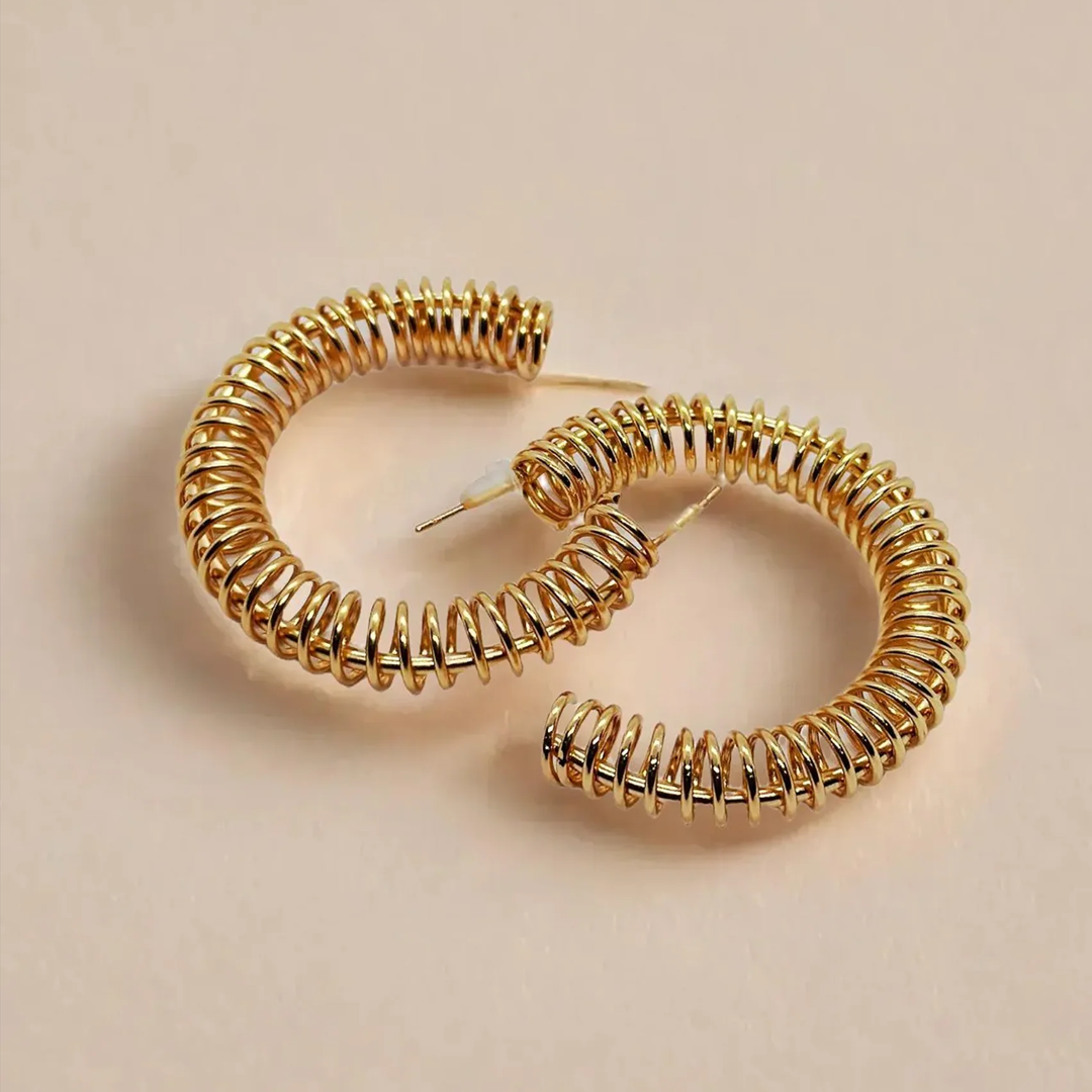 Wired Crescent Hoop Earrings