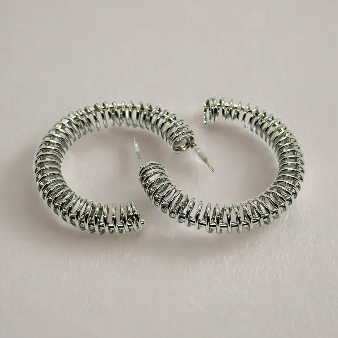 Wired Crescent Hoop Earrings
