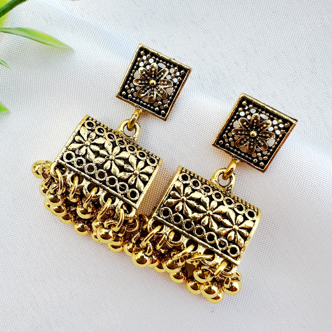 Ethnic Square Dangler Earrings