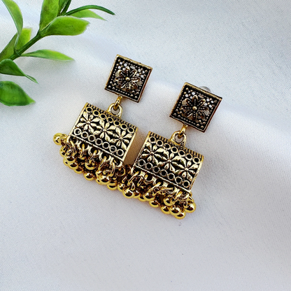 Ethnic Square Dangler Earrings