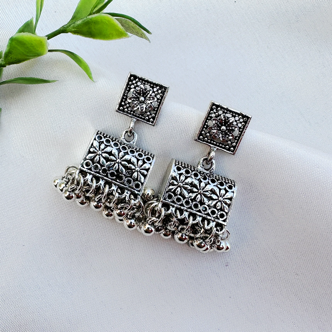 Ethnic Square Dangler Earrings