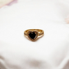 Ruby Black Heart Ring
