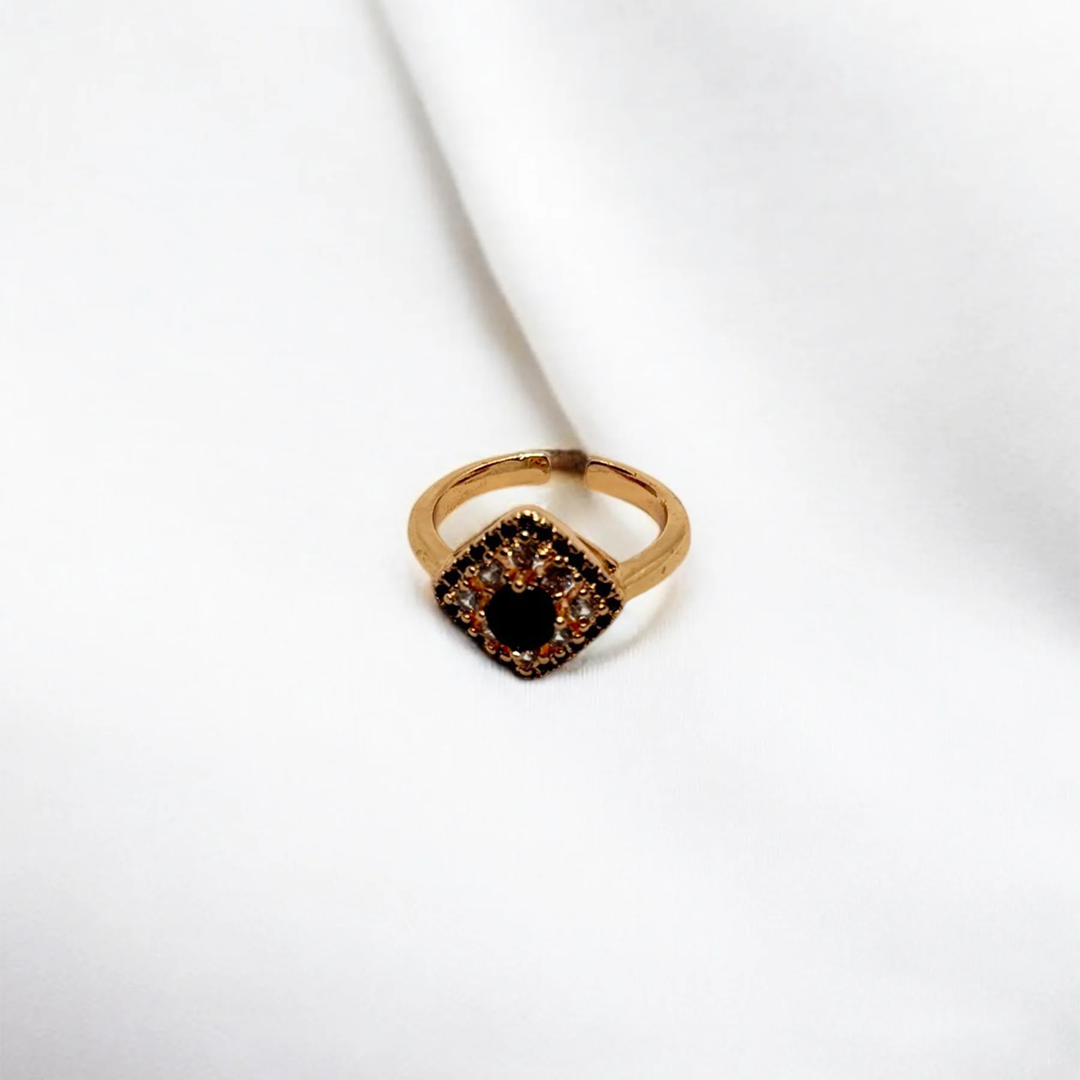 Square Black Stone Ring