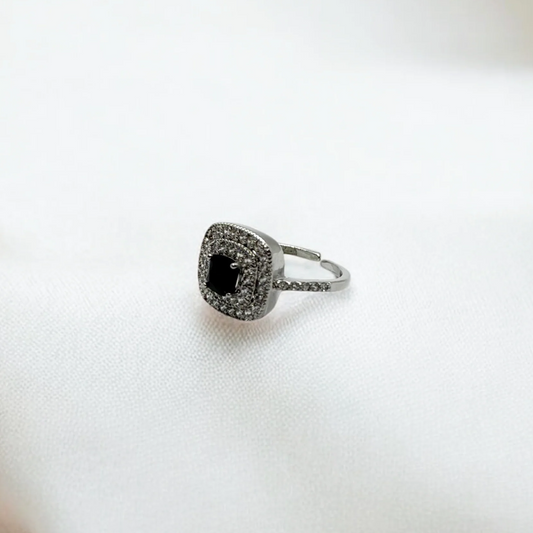 Bold Black Square Ring