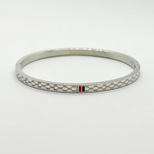 Silver Patterned Bangle