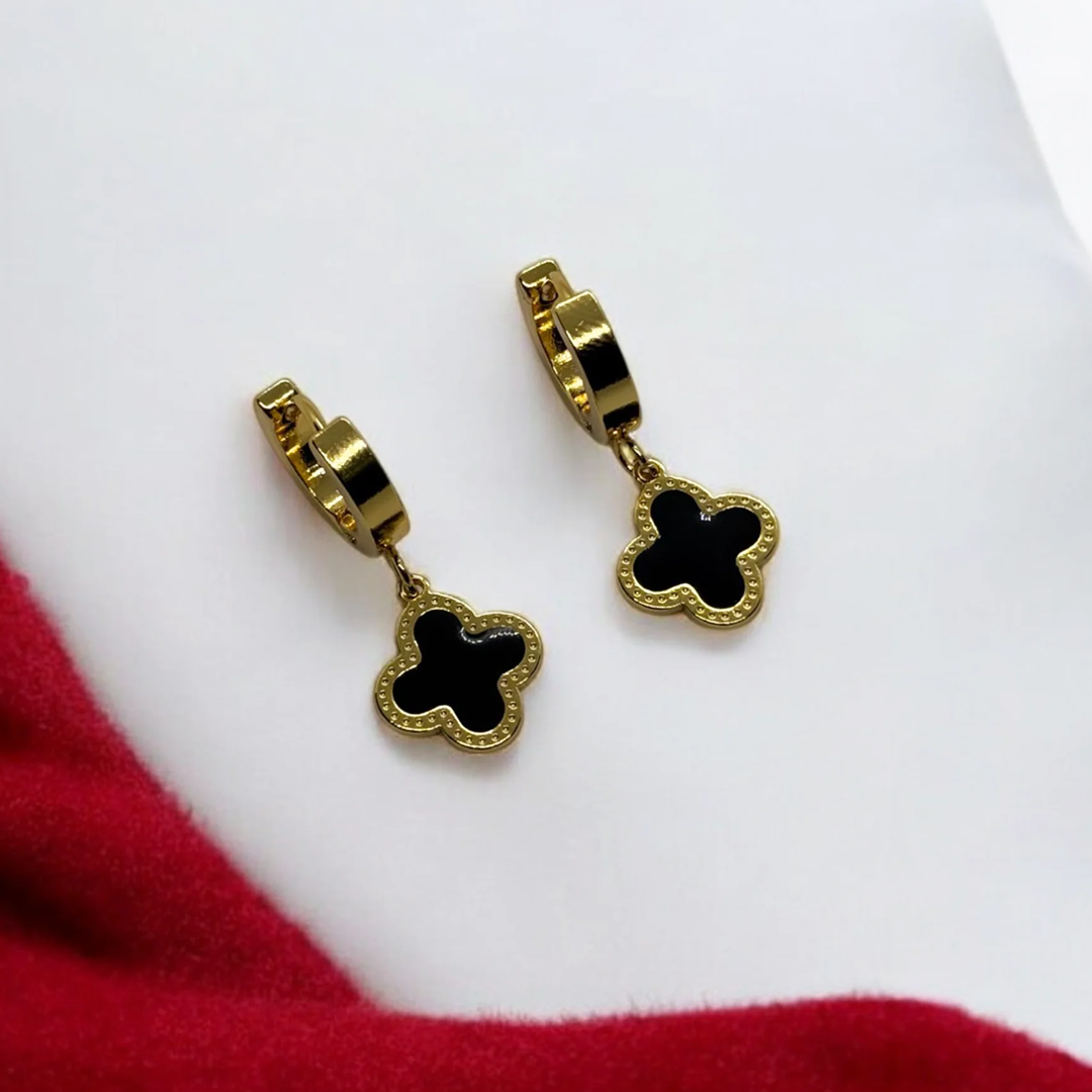 Clover Onyx Earrings