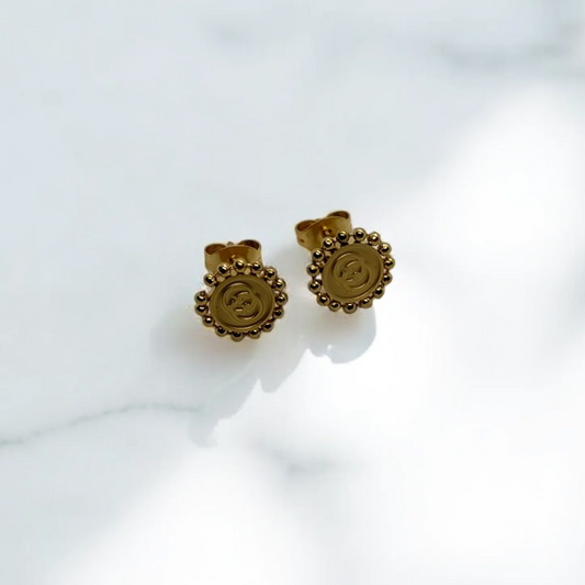 Chanel Button Earrings