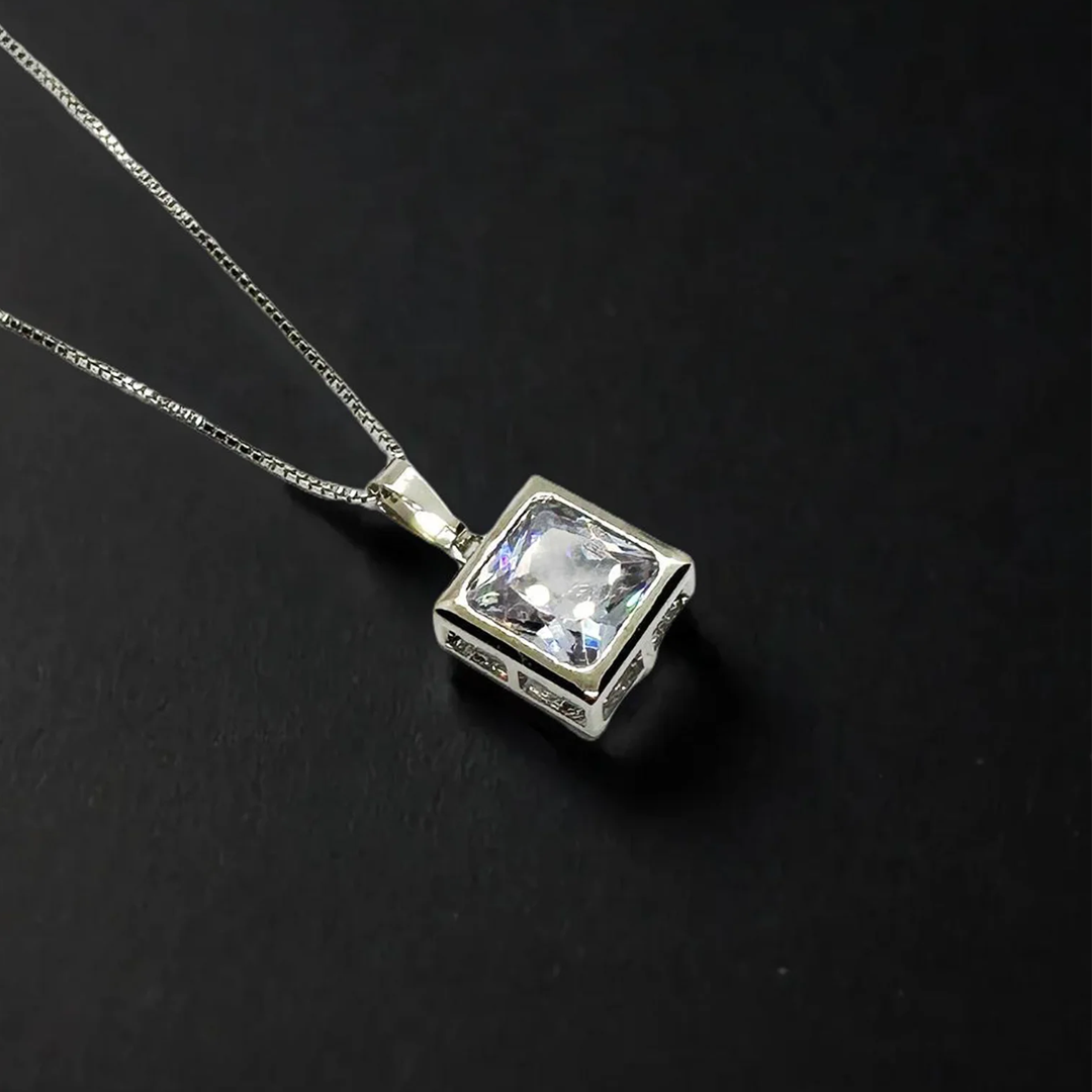 Dazzling White Silver Necklace