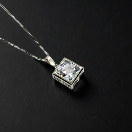 Dazzling White Silver Necklace