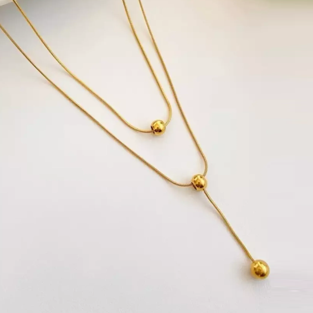 Golden Chain Beads Pendant