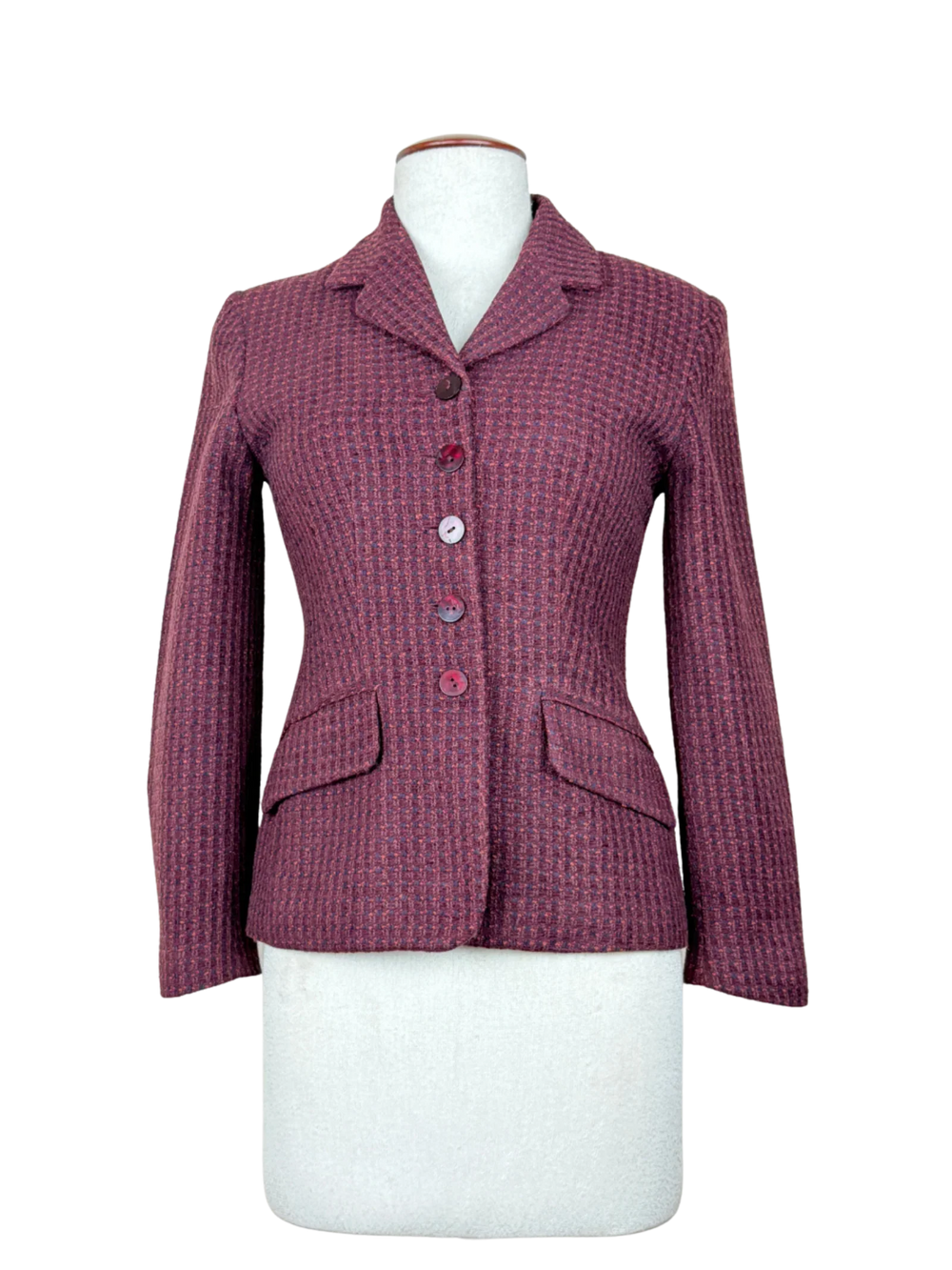 UK Imported secondhand Women Bolero Coatt - Richarda brand, Maroon Acrylic, Premium Plus condition, for Womens - Online Thrift Store Lahore Pakistan